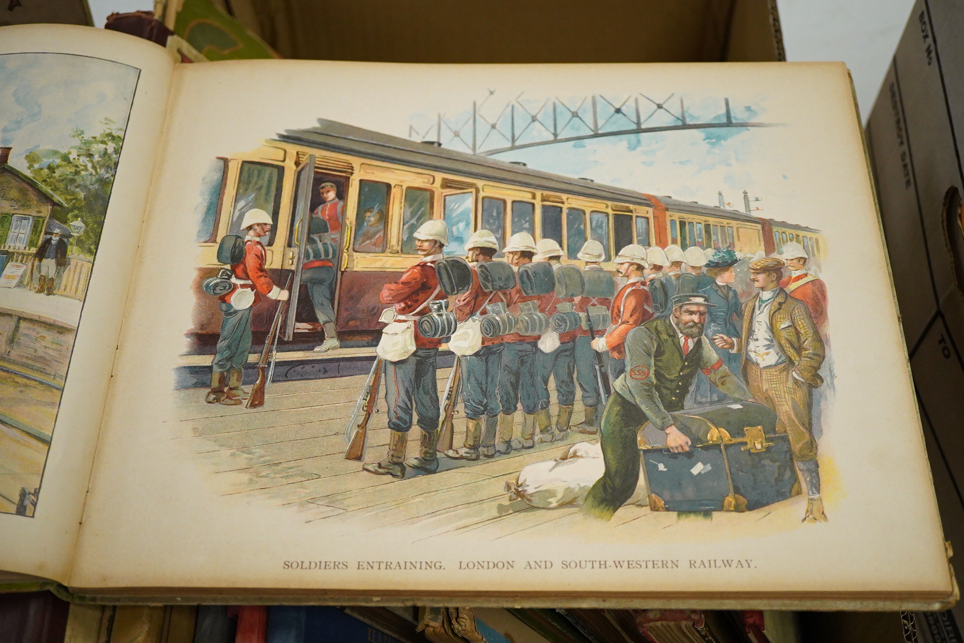 Children’s works - The Train Scrapbook, Ernest Nister, London and E.P. Dutton & Co., New York, [c. 1910]; Disney, Walt - Mickey Mouse Crusoe, 1st UK edition, Collins Clear-Type Press, [1935]; Harris, Joel Chandler - Uncl